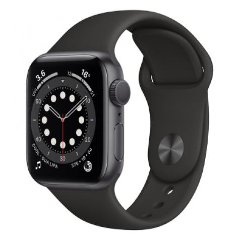 Apple Watch Series 6 44毫米 GPS版 深空灰色铝金属表壳 黑色运动表带 智能手表